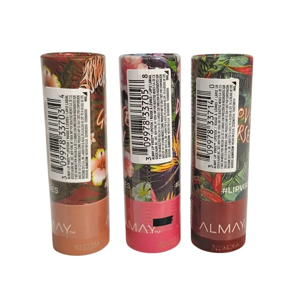 Lot of 3 Variety Of Shades‎ Almay Lip Vibes Lipsticks, Go Wild, Dance Now, Love